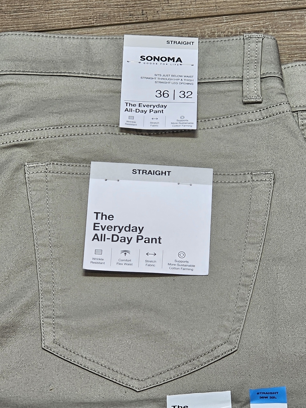 Sonoma Straight Fit Casual Pant in Light Olive